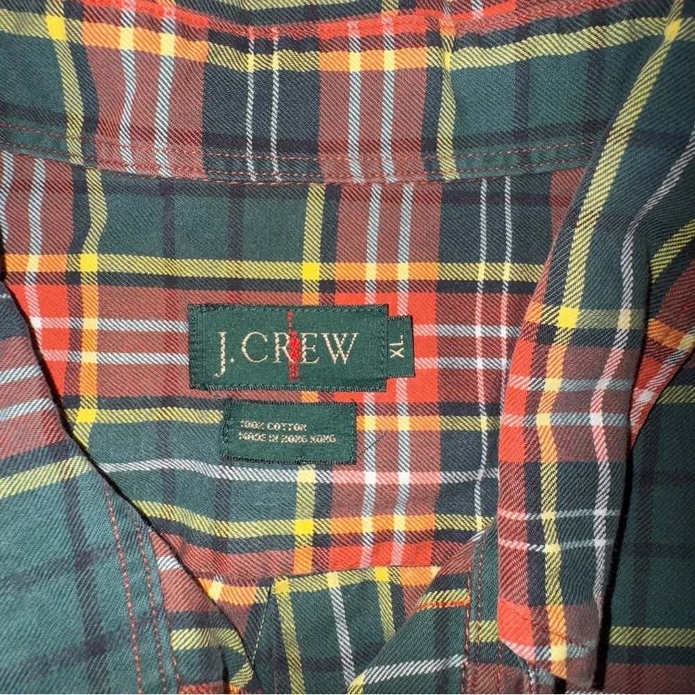 J. Crew Men's Vibrant Plaid Button Down Shirt